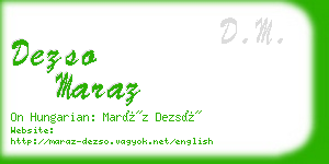 dezso maraz business card